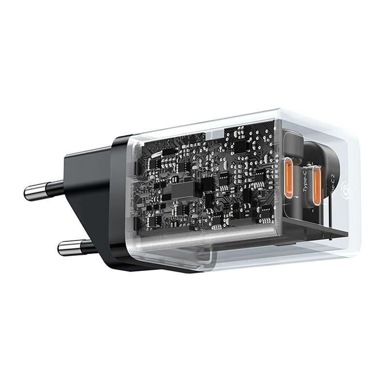 INCARCATOR retea Baseus GaN5 Pro, Quick Charge 40W, 2 x USB Type-C, negru - Img 8