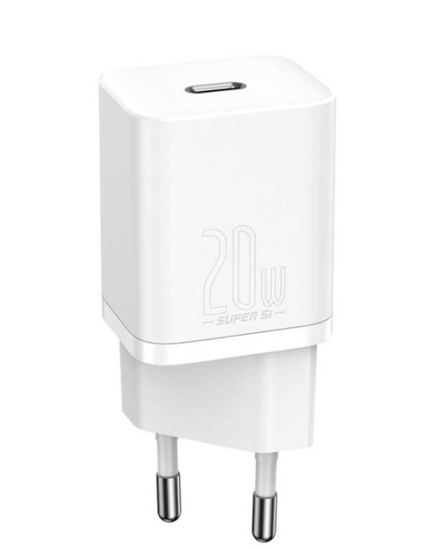 INCARCATOR retea Baseus Super Si, Quick Charge 20W, 1 x USB Type-C 5V/3A, alb - Img 6