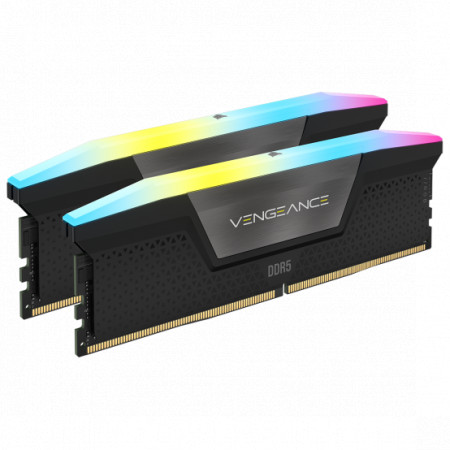 Memorie RAM CORSAIR VENGEANCE® RGB 32GB (2x16GB) DDR5 7200MHz CL34, 1.45V XMP 3.0 BLACK