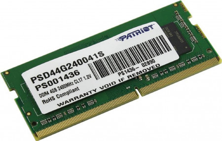 Memorie RAM notebook Patriot, SODIMM, DDR4, 4GB, CL17, 2400 Mhz