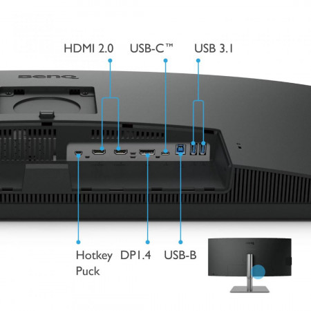 MONITOR BENQ PD3420Q 34 inch, Panel Type: IPS, Backlight: LED backlight ,Resolution: 3440x1440, Aspect Ratio: 21:9, Refresh Rate:60Hz, Responsetime GtG: 5ms(GtG), Brightness: 350 cd/m², Contrast (static): 1000:1,Viewing angle: 178°/178°, Color Gamut - Img 3