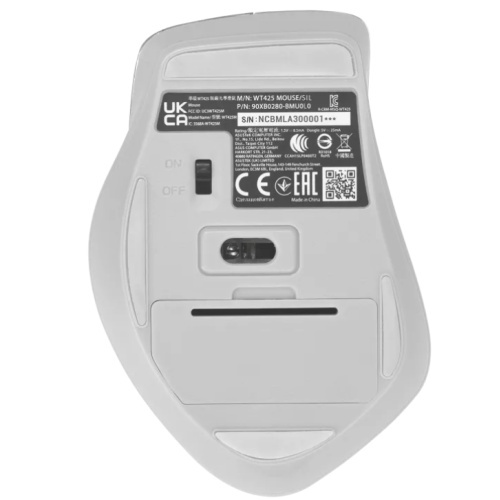 Mouse wireless ASUS WT425 (PN 90XB0280-BMU0L0), culoare Silver, rezoluţie 1000/1600 dpi comutabil, conectivitate RF 2.4GHz cu dongle USB, ergonomie pentru mâna dreaptă, clicuri silenţioase, dimensiuni 106 ,84×74,73×39,13 mm, greutate 82 g (cu baterie), - Img 4