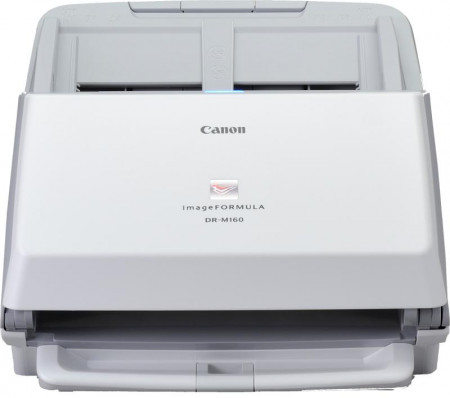 Scanner Canon DRM160II, dimensiune A4, tip sheetfed, viteza de scanare: Alb-negru: 200/300 dpi, 40 ppm/80 ipm, Color: 200 dpi, 300 dpi: 40 ppm/80 ipm, rezolutie optica 600dpi, senzor CIS, software inclus: Driver ISIS/TWAIN, CaptureOnTouch, CapturePerfect