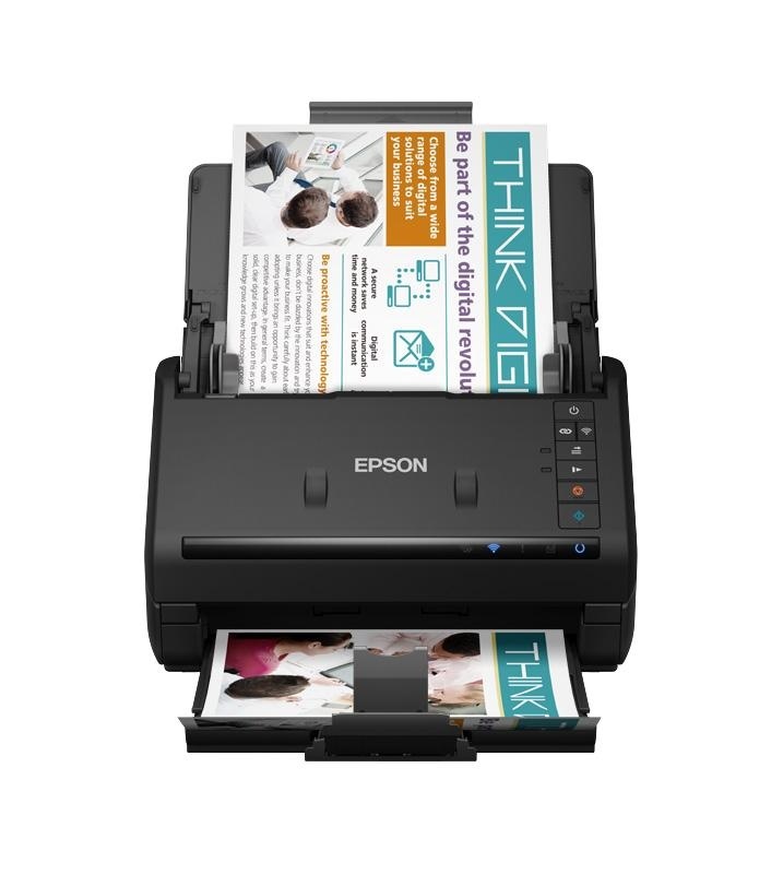 Scanner Epson WorkForce ES-500WII, dimensiune A4, tip sheetfed, Duplex, viteza scanare: 35 ppm mono si color, rezolutie optica 600 X 600dpi, senzor CIS, capacitate: 50 coli, tehnologie ReadyScan LED, Scanare catre BMP, JPEG, TIFF, multi-TIFF, PDF, - Img 3