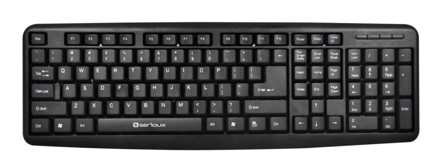 Tastatura Serioux 9400USB, cu fir, US layout, neagra, 104 taste, USB - Img 2