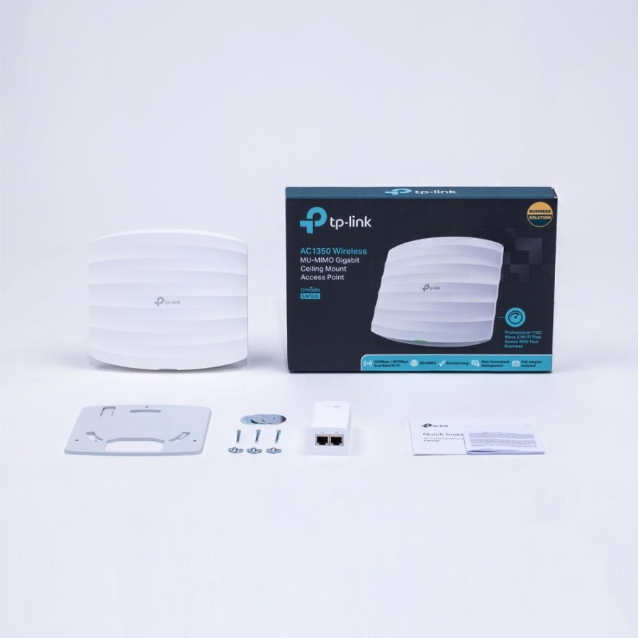 "AC1350 Ceiling Mount Dual-Band Wi-Fi Access Point PORT: 1× Gigabit RJ45 Port SPEED: 450 Mbps at 2.4 GHz + 867 Mbps at 5 GHz FEATURE: 802.3af PoE and Passive PoE, 3× Internal Antennas, Mesh, Seamless Roaming, MU-MIMO, Band Steering, Beamforming, Load - Img 3