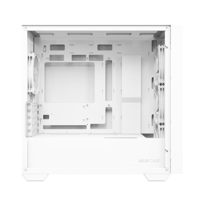 Carcasa ASUS A21 PLUS Mid Tower ARGB ALB, Tempered Glass, Sloturi Expansiune 5, Drive Bays: 2x3.5" sau 2x2.5" 1x2.5", Ventilatoare Suportate: 7 (spate: 1x120mm, fata: 3x120mm sau 2x140mm, sus: 3x120mm sau 2x140mm), Ventilatoare Incluse: 4 (spate: - Img 9