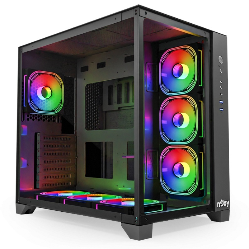 CARCASA NJOY PC AURA Mid Tower NEGRU - Img 2