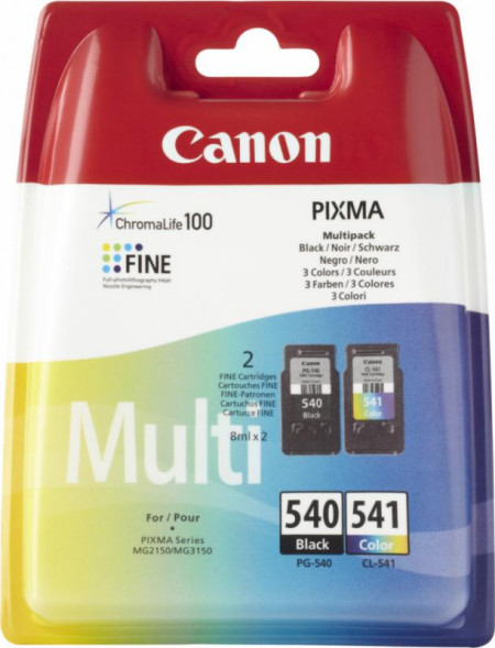 Cartus cerneala Canon PG-540 + CL-541, multipack (black, color), pentru Canon Pixma MG2150, Pixma MG2250, Pixma MG3150, Pixma MG3250, Pixma MG3550, Pixma MG4150, Pixma MG4250, Pixma MX375, Pixma MX395, Pixma MX435, Pixma MX455, Pixma MX475, Pixma MX515,