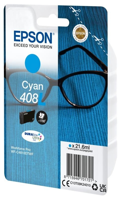 Cartus cerneala Epson 408L Ink Tank, Cyan, DuraBrite Ultra Ink,capacitate 21.6ml, 1.7k pagini, pentru WorkForce Pro WF-C4810DTWF. - Img 4