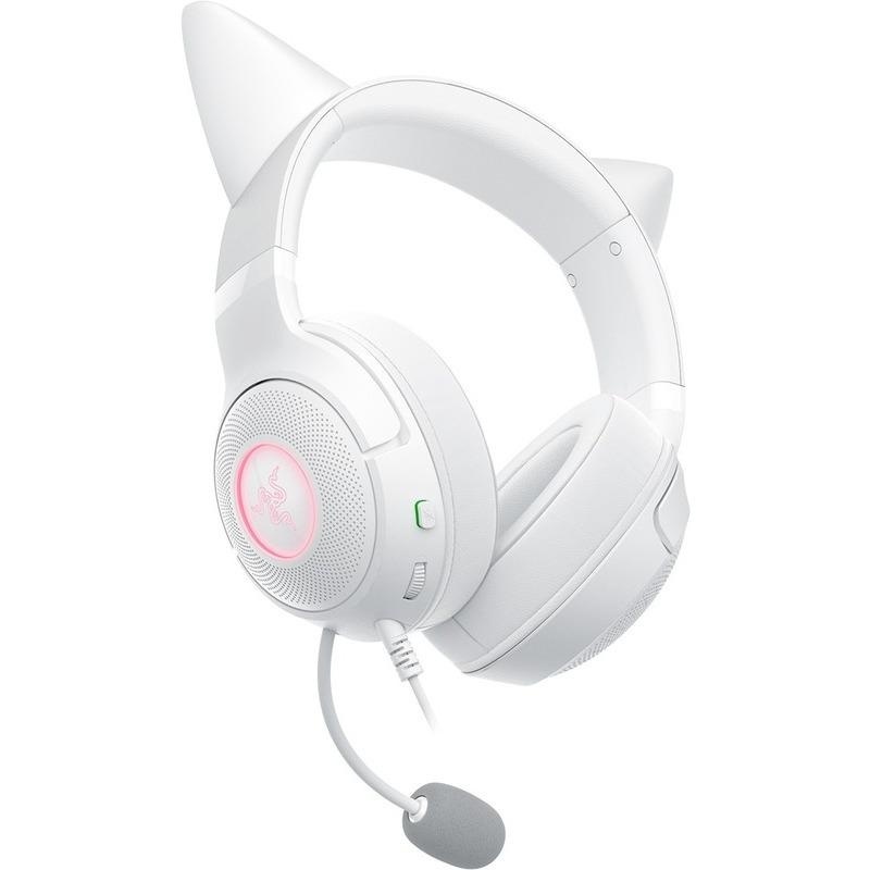 Casti Razer Kraken Kitty V2 USB-A, snesibilitate 92.5 dB SPL / mW @ 1kHz si sensibilitate microfon 42 dBV / Pa, alb - Img 2