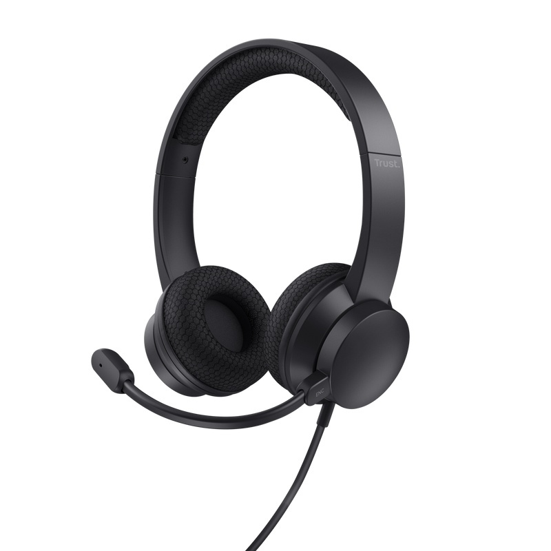 Casti Trust cu fir Ayda USB-ENC, noise cancelling, frecventa raspuns 20 Hz - 20.000 Hz, negru - Img 2