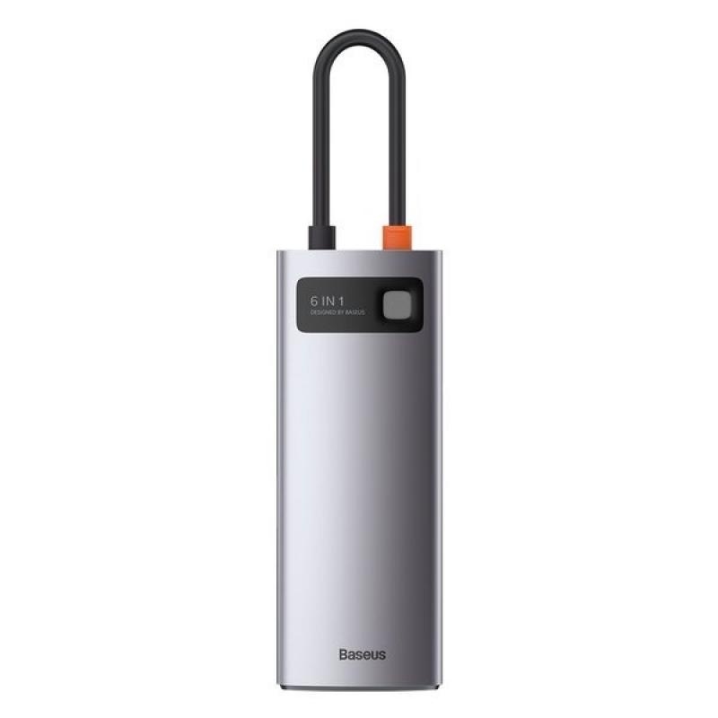 Docking Station Baseus Metal Gleam Series 5-in-1, conectare PC USB Type- C, USB 3.0 x 3, USB Type C x 1 PD 100W 5V / 9V / 14.5V / 20V 5A (Max.), HDMI x 1/4K/30Hz, gri - Img 3
