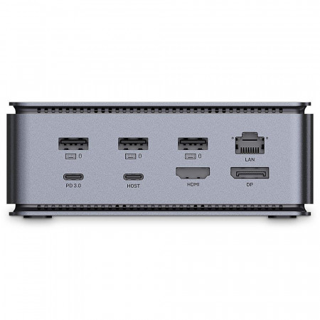 Docking station Lindy, interfete: USB-C la 6x USB-A/ 1x USB-C/1x RJ45/ 1x DisplayPort/1x HDMI/ 1x SD &amp; 1x Micro SD/ 1x 3,5 mm/ 1x USB-C PD(power delivery), latime de banda 10Gbps, 10/100/1000 Mbps, rezolutie maxima (intrare) 7680x4320@60Hz, rezolutie - Img 4