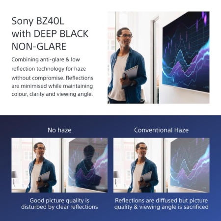 Ecran profesional LFD Monitor Signage Sony BZ40L, 75&quot;, UHD, 24/7, 700nit, panel IPS, Direct LED, 8ms, contrast static 1200:1, contrast dinamic 600000:1, mătuire 47% with low reflection, Android 10, stocare 32GB. Miracast, Chromecast built-in, AirPlay, - Img 7