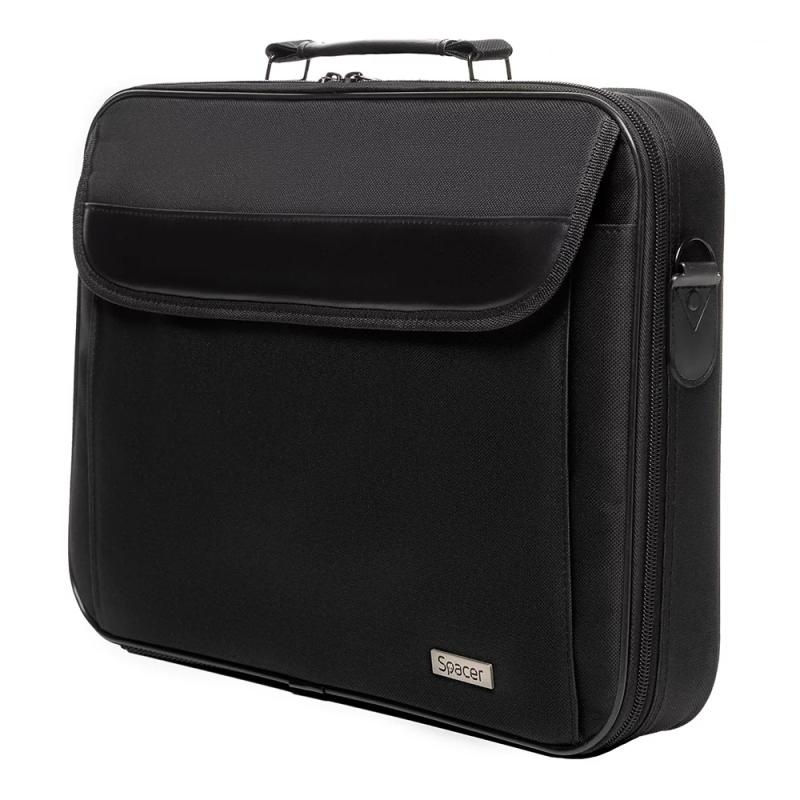 GEANTA LAPTOP SPACER SPM7939 16", 1 compartiment, buzunar frontal, buzunal dorsal cu velcro, waterproof, nylon, negru - Img 4