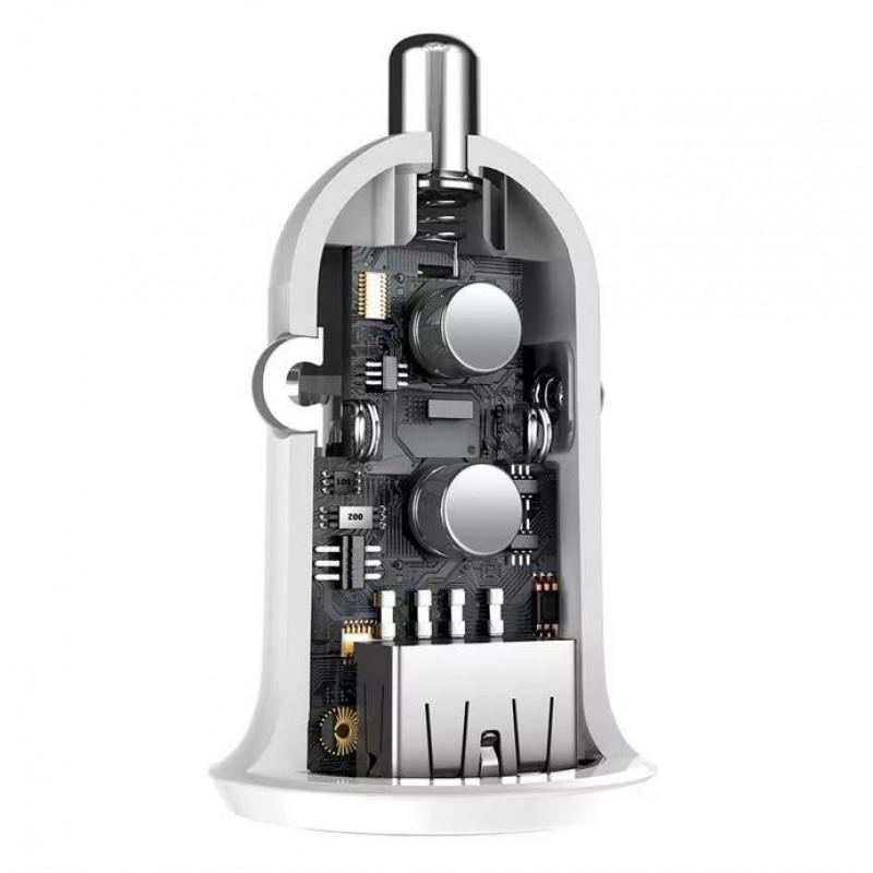 Incarcator auto Baseus Grain Pro, 2 x USB Output 5V/4.8A total ambele porturi, pt. bricheta auto, alb - Img 7