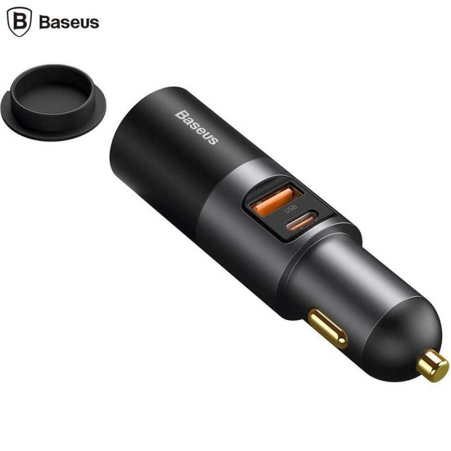 Incarcator auto Baseus Share Together, 1 x USB Output 5V/3A, 1 x USB Type-C max 5V/3A si 1 x bricheta auto 60W, total output 120W, pt. bricheta auto, gri - Img 3