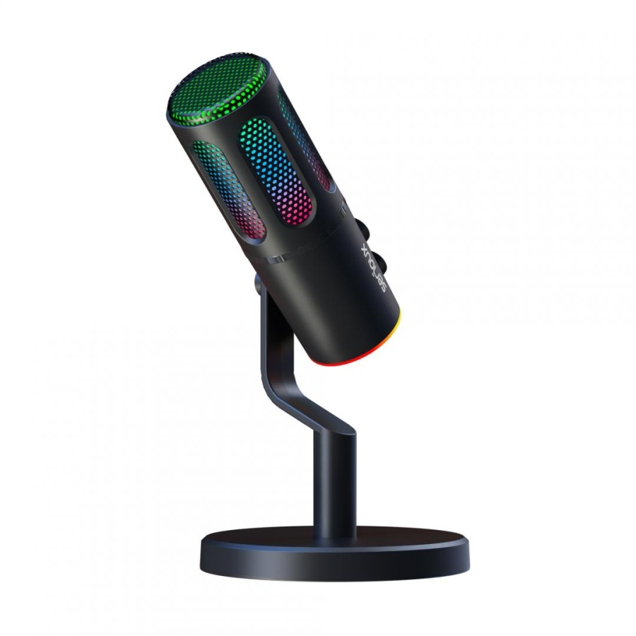 Microfon Gaming de birou Serioux SU8, condenser, unidirectional, frecventa raspuns 20-20KHz, sensibilitate maxima -11DBFS la 80 dB SPL, rata de esantionare 48KHz, rata de biti 16/24bit, raport semnal zgomot 75dB, interfata 3.5mm si USB-C, putere intrare - Img 3