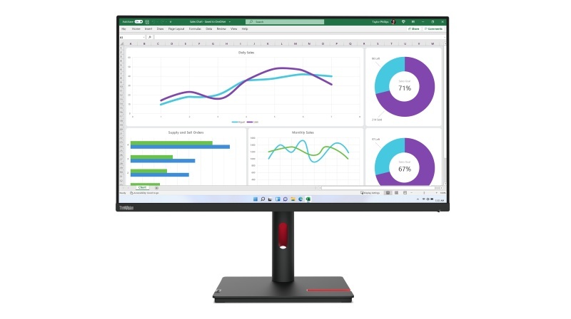 Monitor Lenovo ThinkVision T32h-30 31.5" IPS, QHD (2560x1440), 16:9, Brightness: 350 cd/m², Contrast ratio: 1000:1, Response time: 4ms (Extreme mode) / 6ms (Typical mode), Dot / Pixel Per Inch: 93 dpi, Color Gamut: 99% sRGB, View angle: 178° / 178°, - Img 9