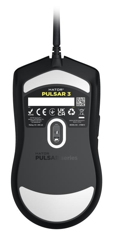 Mouse gaming cu fir Hator Pulsar 3, conectivitate USB, polling rate pana la 1000Hz, senzor Optical PixArt PMW 3311, rezolutie maxima 12000 DPI, switch HATOR® Optical 100M, iluminare RGB 16.8M culori, side switch Kailh 3M, negru - Img 7