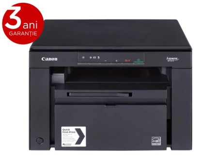 Multifunctional laser mono Canon MF3010 + 2X CRG725 incluse in pachet ,dimensiune A4 (Printare, Copiere, Scanare), viteza 18ppm, rezolutie max1200x600dpi, memorie 64MB RAM, alimentare hartie 150 coli, limbaj deprintare UFRII-LT, scan: flatbed, color, max