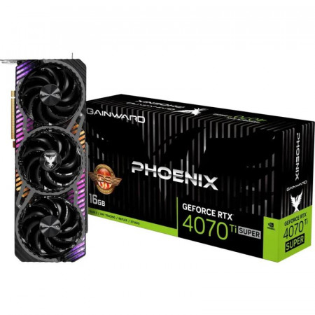 Placa Video Gainward GeForce RTX™ 4070 Ti SUPER Phoenix GS 16GB GDDR6X 256 bit, Pcie Gen4 x16, 3x DP 1x HDMI