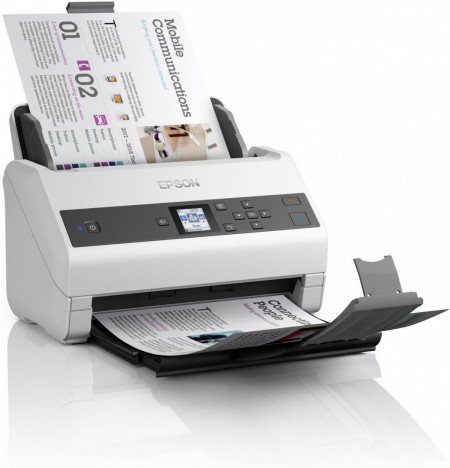 Scanner Epson DS-870, dimensiune A4, tip sheetfed, viteza scanare: 65ppm, rezolutie optica 600x600dpi, ADF 100 pagini, duplex, Fiabilitate ciclu de lucru zilnic 7.000 Pagini,Formate iesire: BMP, JPEG, TIFF, Scanare către multi TIFF, PDF, Scanare către - Img 3