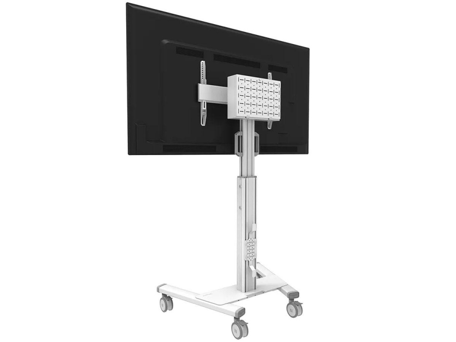 Stand podea mobil Neomounts 37"-75", VESA 100x100~600x400, 70kg, fix, inaltime reglabila, alb - Img 5