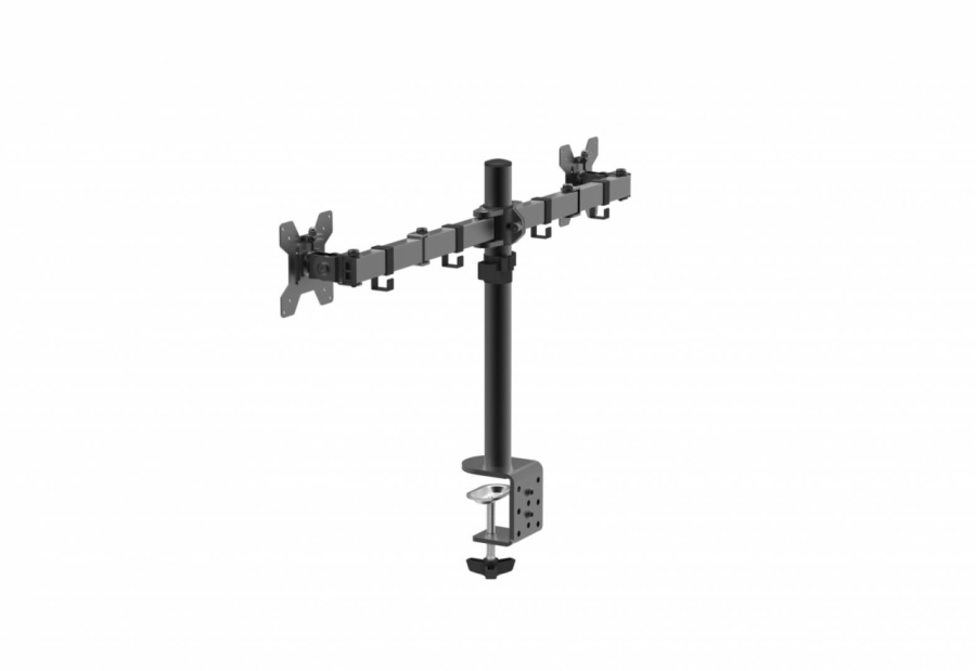 Suport dublu monitor Serioux, MM1903A, mobil, tilt:+/- 90 °, swivel: 180 ° , rotatie 360°, VESA: 75×75 / 100×100mm, compatibilitate 10"-27" , reglabil pe inaltime: 400mm ,extensie braț: 415mm ,greutate maxima suportata 8 kg, culoare negru - Img 3