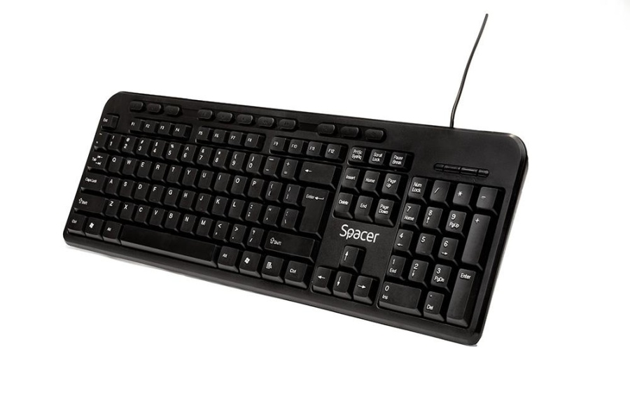 Tastatura Spacer SPKB-169 cu fir, USB, multimedia, 104 taste + 11 taste multimedia, anti-spill, negru - Img 3