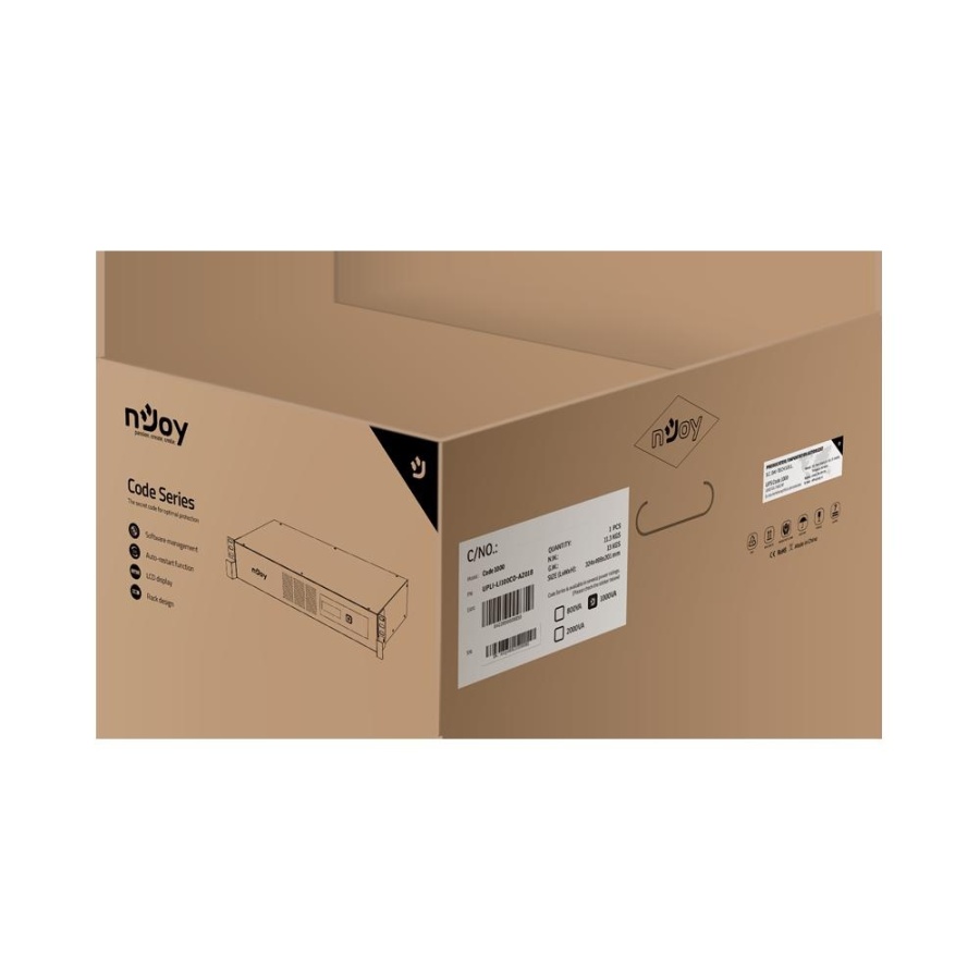 UPS nJoy Code 1000, 1000VA/600W, Frecventa: 50/60 Hz, Conectori: Intrare 1 x IEC-320 C14, Iesire 8 x IEC-320 C13, Port de comunicare: USB, Ecran LCD, AVR. - Img 4