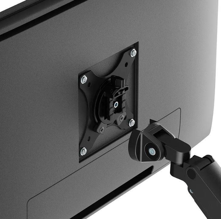 Brat dublu pentru monitor Neomounts, tip full motion, pentru display-uri cu diagonale 17"-32", sistem de prindere VESA 75x75~100x100mm, greutate maxima suportata 9 kg per ecran, tilt +45°, -45°, swivel +90°, -90°, rotate +180°, -180°, reglabil pe - Img 3