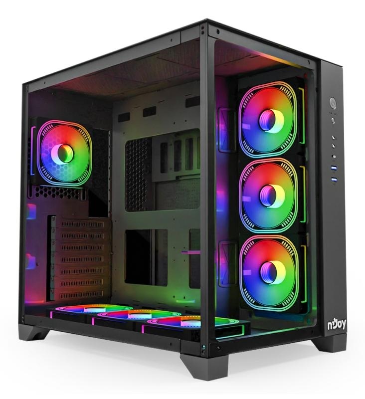 CARCASA NJOY PC AURA Mid Tower NEGRU - Img 3