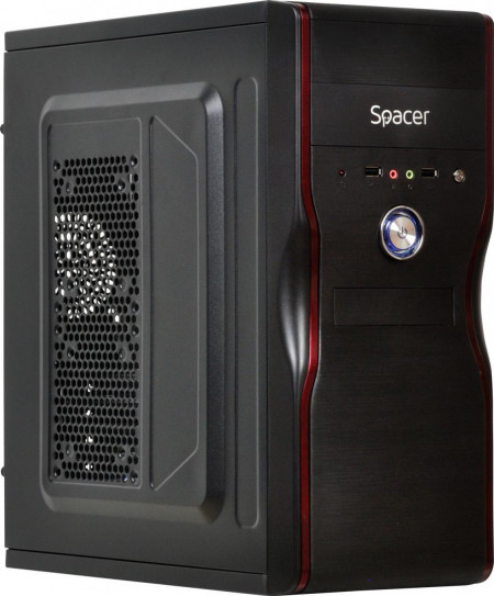 Carcasa Spacer New Mercury, ATX, MidTower, Gaming, sursa 500 (250W for 500W Desktop PC), USB 2.0 x 2, Jack 3.5mm x 2, „SPC-NEW