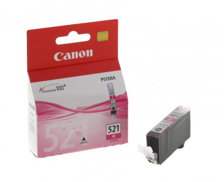 Cartus cerneala Canon CLI-521M, magenta, 9ml / 505 pagini, pentru Canon MX860, Pixma IP3600, Pixma IP4600, Pixma IP4700, Pixma MP540, Pixma MP550, Pixma MP560, Pixma MP620, Pixma MP630, Pixma MP640, Pixma MP980, Pixma MP990, Pixma MX870.