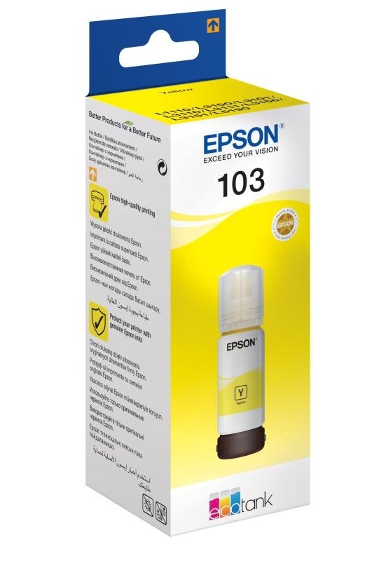 Cartus cerneala Epson 103 ECOTANK , yellow, capacitate 70ml, pentru L1110, L1110 CIS, L1110 MEAF, L3100 CIS, L3101 CIS, L3110, L3110 CIS, L3110 MEAF, L3111. - Img 4