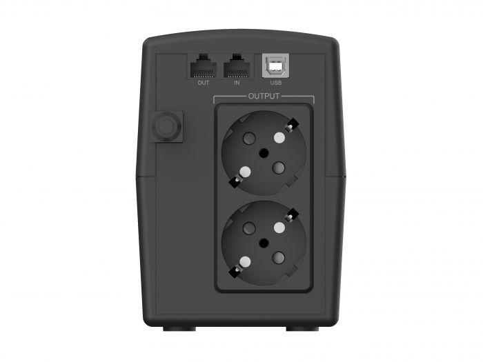 Conceptronic ZEUS02ES 850VA 480W UPS, Schuko x 2, HID USB, RJ45 In/Out, AVR, 96 x 286 x 138 mm - Img 3