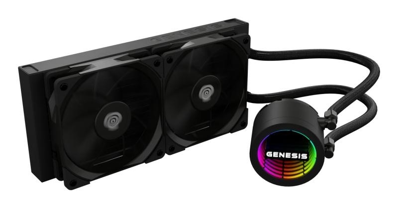 Cooler Procesor GENESIS HYDRIA 240 NEGRU, dimensiune radiator 276x120x27mm, 2 ventilatoare ARGB, Viteza ventilatoare: 500-1550 RPM, Airflow ventilatoare: 80 CFM, Suport AMD: AM4/AM5, suport INTEL: LGA 1151/1156/1150/1200/1700/1851 - Img 6