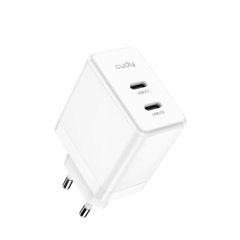 CUDY 2-Port 40W USB-C Charger, GaN, 2 x USB-C (20W max per port), QC+PPS+PD 3.0, EU plug, Fast charge for iPhone 12 Series and above, Galaxy, iPad, Macbook Air and more - Img 2