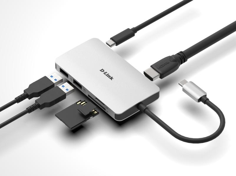 D-Link DUB-M610 6-in-1 USB-C Hub with HDMI, SD/microSD card reader and powerdelivery, DUB-M610,1* USB-C connector with USB cable 11.5 cm, 1* HDMI Port, 2* USB Type-APort (USB 3.0), 1* SD card slot, 1* microSD card slot, 1* USB-C powerdelivery. - Img 7