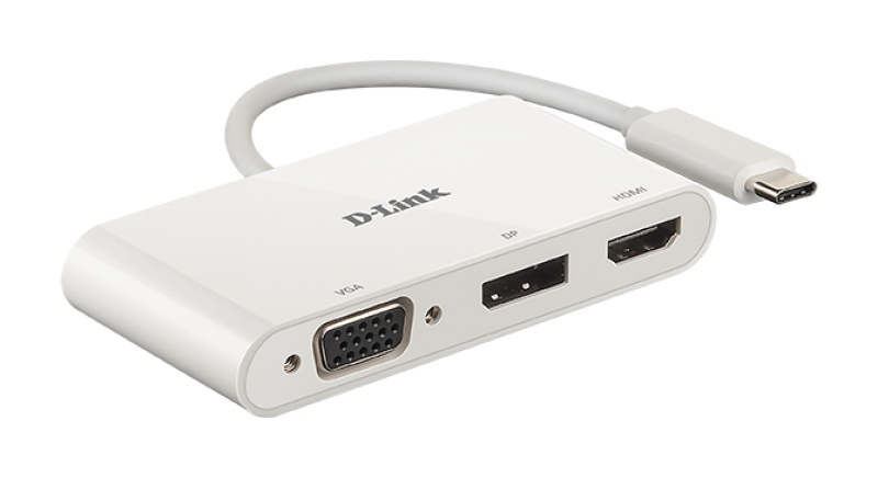 D-Link DUB-V310 3-in-1 USB-C Hub with HDMI, VGA and DisplayPort DUB-V310 ,1* USB-C connector , 1* HDMI Port, 1* VGA, 1* DisplayPort. - Img 2