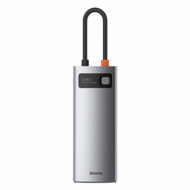Docking Station Baseus Metal Gleam Series 5-in-1, conectare PC USB Type- C, USB 3.0 x 3, USB Type C x 1 PD 100W 5V / 9V / 14.5V / 20V 5A (Max.), HDMI x 1/4K/30Hz, gri - Img 4