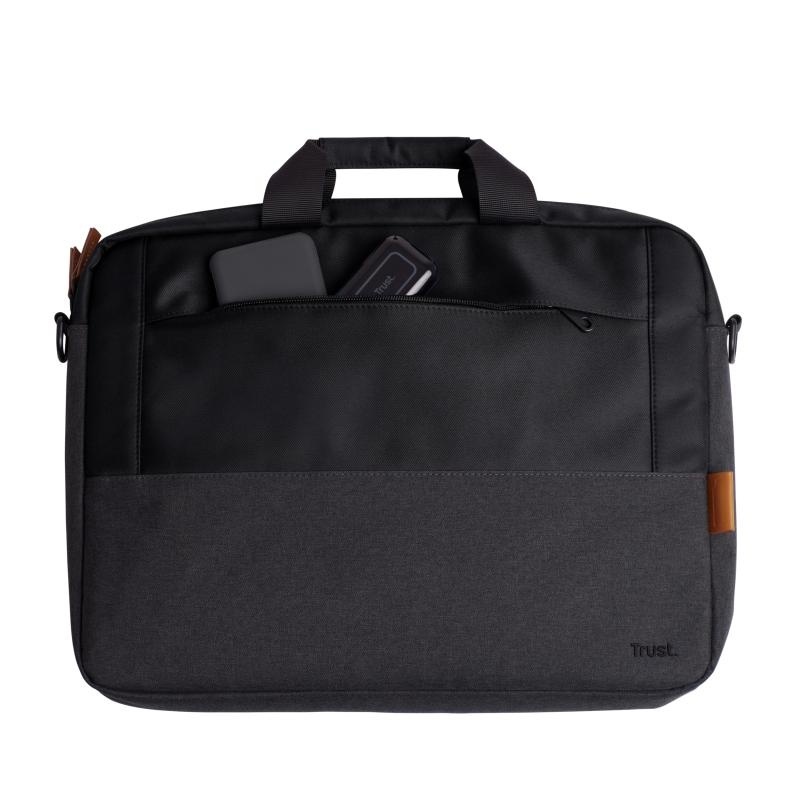 Geanta laptop Trust Lisboa, pentru laptopuri cu diagonala pana in 16",2 compartimente, material POM, RPET Polyester, RPET, volum 2.1 L, negru - Img 11