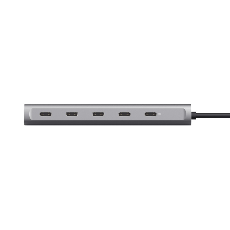 Hub Trust Halyx, 5 porturi USB-C 3.2 gen 1: 1 USB-C 100W PD port / 4 USB-C data ports, USB PD 3.0, gri - Img 5