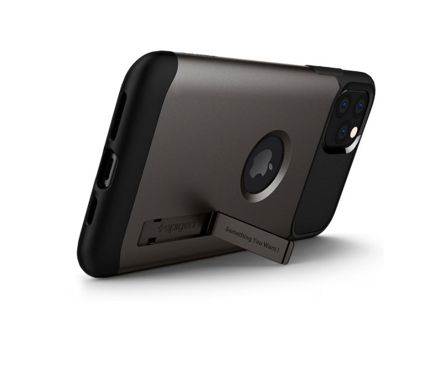 Husa protectie socuri Spigen Slim Armor GUNMETAL pentru Apple Iphone 11 PRO , Gri - Img 3