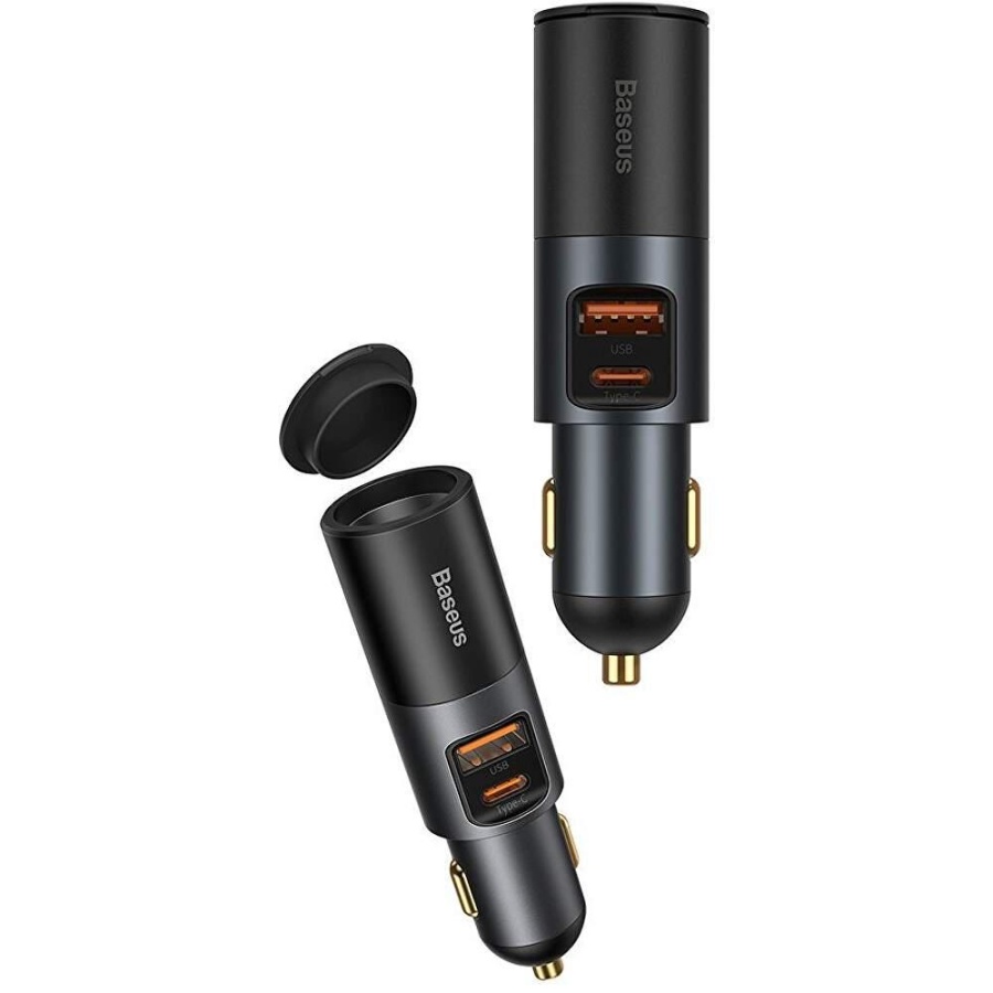 Incarcator auto Baseus Share Together, 1 x USB Output 5V/3A, 1 x USB Type-C max 5V/3A si 1 x bricheta auto 60W, total output 120W, pt. bricheta auto, gri - Img 4