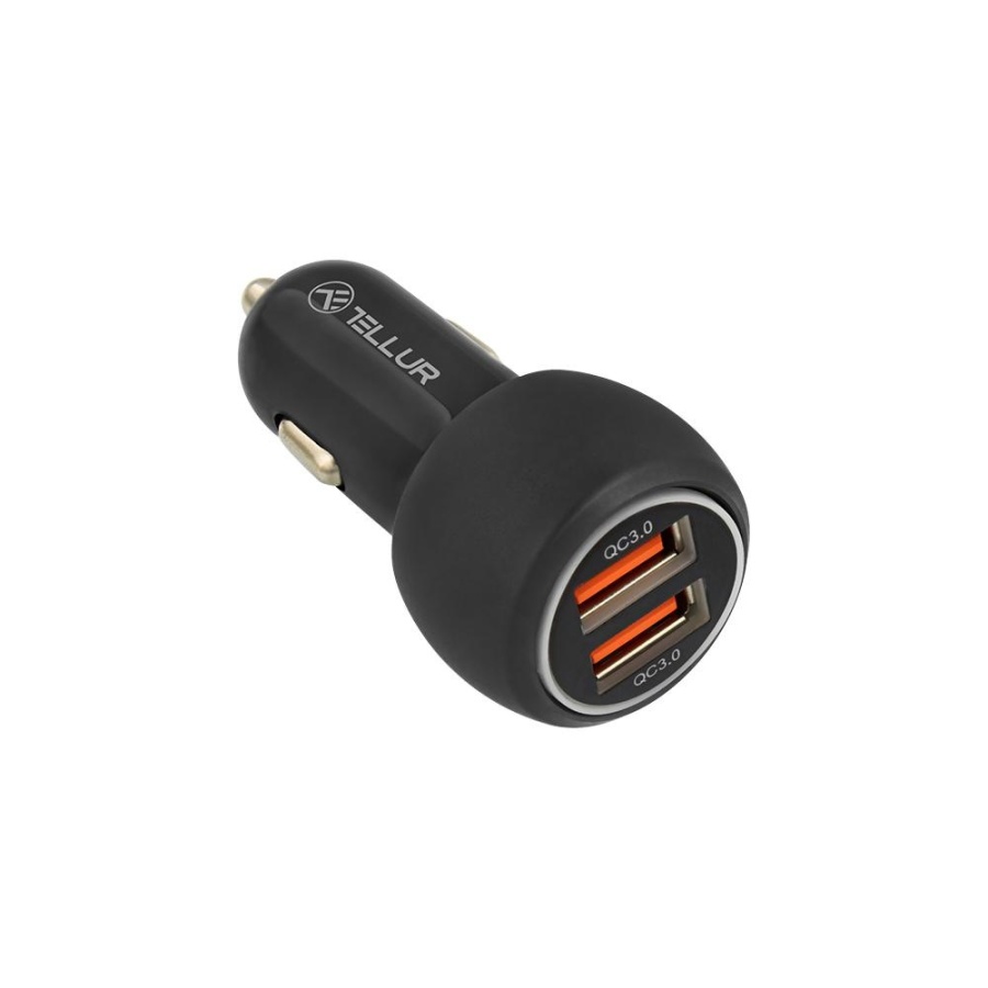 Incarcator auto Tellur FCC8, 6A, 36W (QC 3.0 + QC 3.0), negru - Img 2