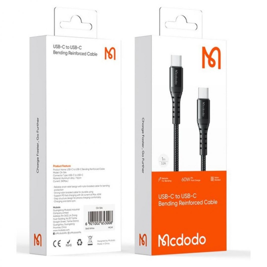Incarcator Cablu Type-C la Type-C MCDODO CA-5641, 60W, 2 porturi, Negru - Img 3