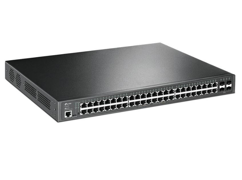 "JetStream™ 52-Port Gigabit L2+ Managed Switch with 48-Port PoE+ PORT: 48× Gigabit PoE+ Ports, 4× Gigabit SFP Slots, RJ45/Micro-USB Console Port SPEC: 802.3at/af, 384 W PoE Power, 1U 19-inch Rack-mountable Steel Case FEATURE: Integration with JetStream™ - Img 3